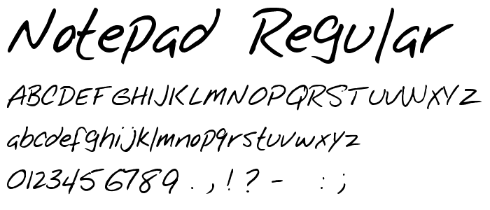 Notepad Regular font
